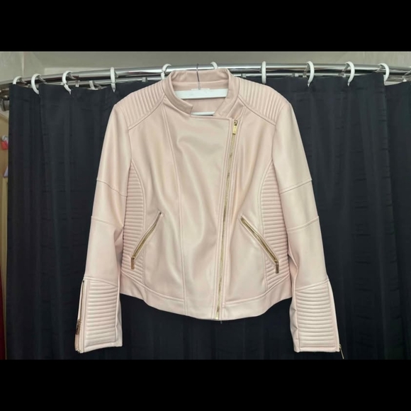 Calvin Klein Collection Jackets & Blazers - Women's Pink Moto Jacket